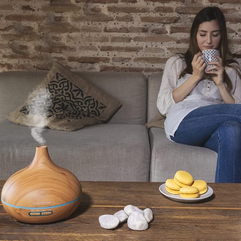 Humidificador Ultrasónico y Difusor de Aromas con Temporizador Pure Aroma 300 Yang. 10 W, 300 ml, Temporizador hasta 6 Horas, 7 Colores LED, Función Aromaterapia, Ultrasilencioso