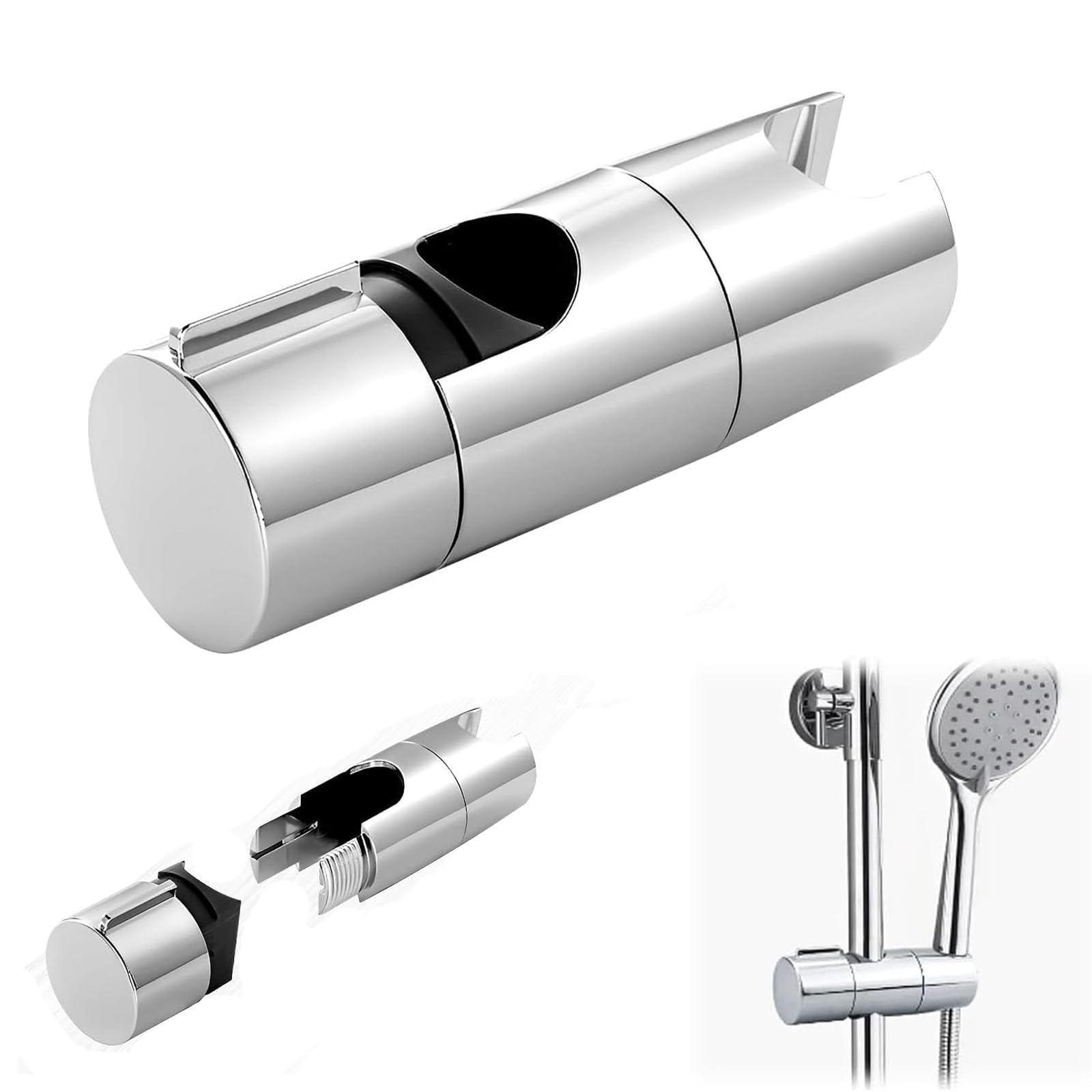 NIYATA Adjustable Shower Head Holder, Universal Bracket, Simple Installation, 360 Degree Rotatable