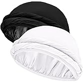 Ababalaya Upgraded Satin Lined Halo Turban Durag for Men &Women Sleeping Bonnet PRE-Tied Headwraps for Hair Loss