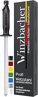 Winzbacher® DAS ORIGINAL [39cm] Profi Messerschärfer Wetzstahl – aus gehärtetem Spezialstahl | Messerschaerfer Messerschleifer | ergonomisch geformter Soft-Touch Griff mit Fingerschutz