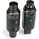 AROMA Wireless XLR Transmitter Receiver, UHF Wireless Microphone Audio System for Dynamic Mics PA Mixer