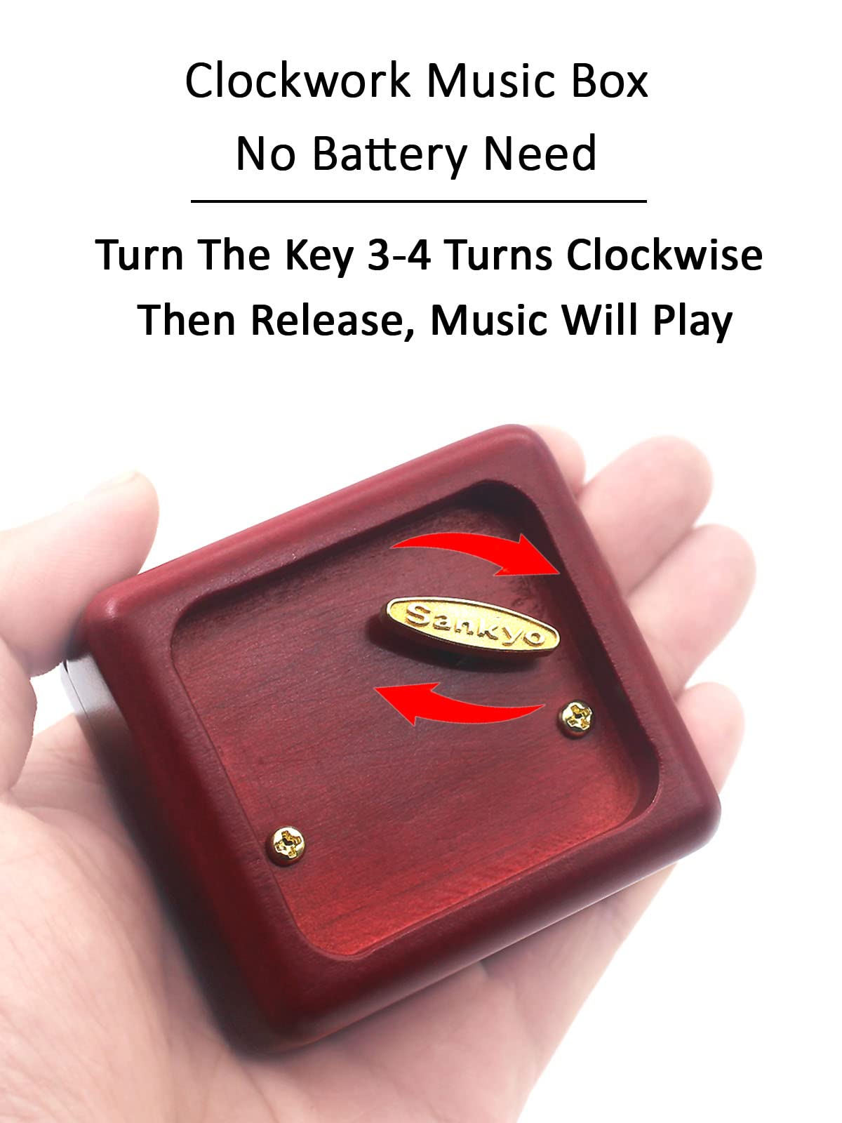 Sinzyo You are My Sunshine Music Box Solid Wood Laser Carving Vintage Gift Musical Boxs for Birthday Valentine's Day Christmas(Wine Red Wooden Box)