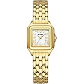 BOFAN Gold Watches for Women Easy Reader Ladies Quartz Wrist Watch with Stainless Steel Band,Roman Dial,Water Resistant,Bracelet Adjuster Included