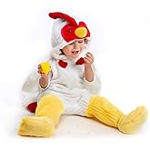 HSCTEK Baby Farm Animal Onesie Costume, Unisex Infant Baby and Toddler Hooded Bodysuit with Footwear 0-4T