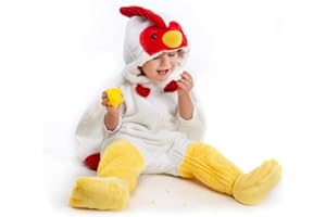 HSCTEK Baby Farm Animal Onesie Costume, Unisex Infant Baby and Toddler Hooded Bodysuit with Footwear 0-4T