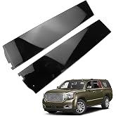 FEXON Rear C Pillar Applique Trim Set for GMC Chevy Suburban 926-247 | Rearward C-pillar gloss black window molding pair for 2015-2018 Chevy Suburban 3500 HD, Yukon XL &amp; Escalade ESV 926-248