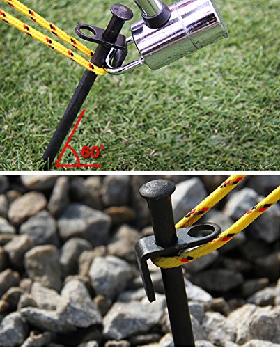 Obecome Tent Stakes,4 Pack Heavy Duty Camping Stakes,8 inch High Strength Steel Camping Tent Stakes Peg Unbreakable and Inflexible for Outdoor Trip Hiking Gardening - Thumbnail 4