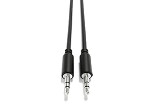ExcelValley - Audio AUX Extension Cables Leads - Stereo Mini Jack TRS 3.5mm 1/8" [Nickel Plated | Male to Male | 200 cm - 78.