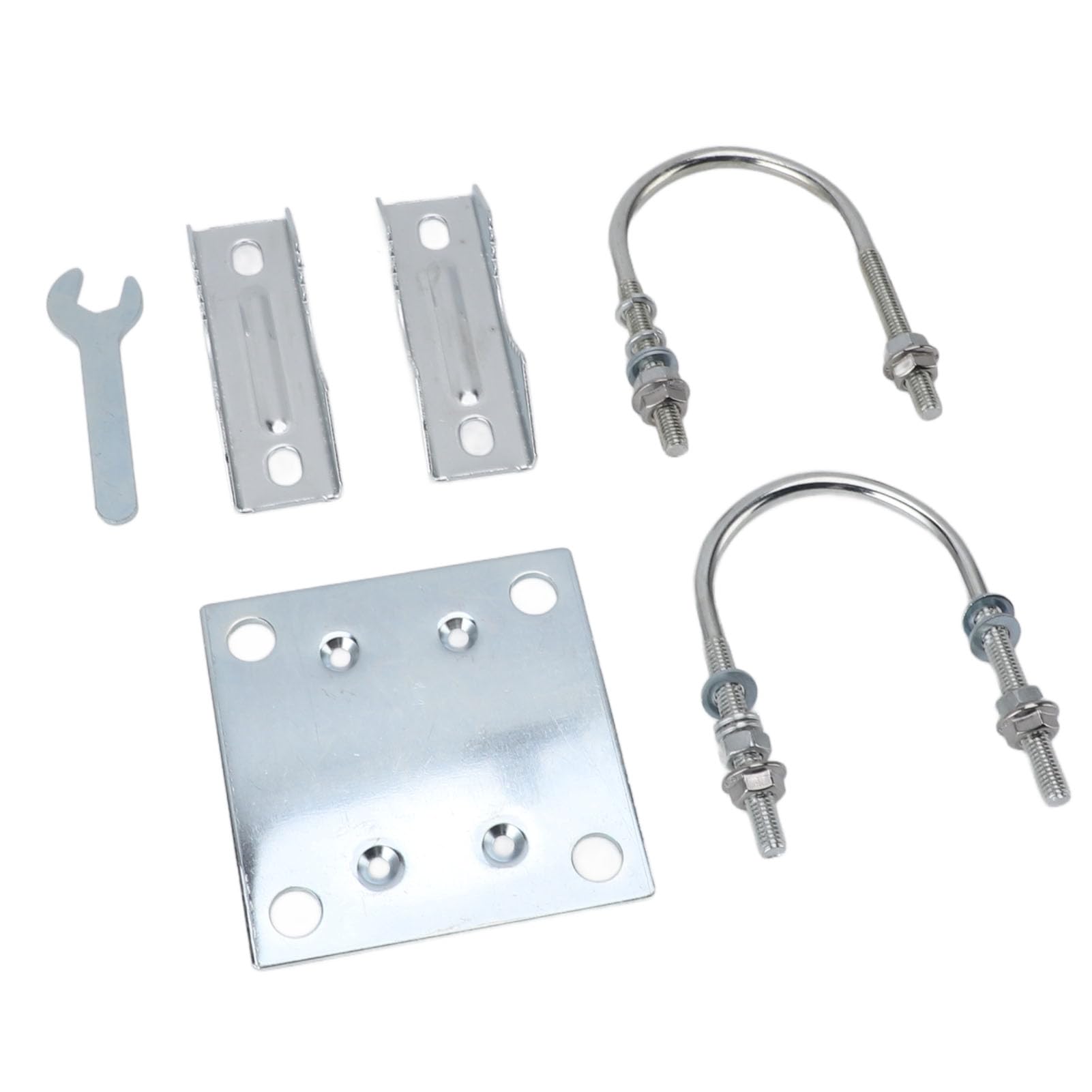 Antenna Mast Clamp V Jaw Block with U Bolts, Adjustment Aluminum Alloy, Antenna Mast Bracket Mount for Roof Wall (B)