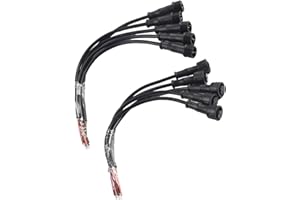 5 Pairs 2 Pin IP65 Waterproof Electrical Connector with 22AWG Black Cable, Male and Female, 0.3mm Diameter, 300V Rated Voltag
