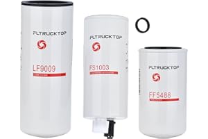 FLTRUCKTOP LF9009 FS1003 FF5488 Filters Kit Compatible With LF9009 FS1003 FF5488 Fleetguard Filters Kit For Cummins ISC 8.3L ISL/QSL 9.0L ISM N14 M11 Diesel Engines