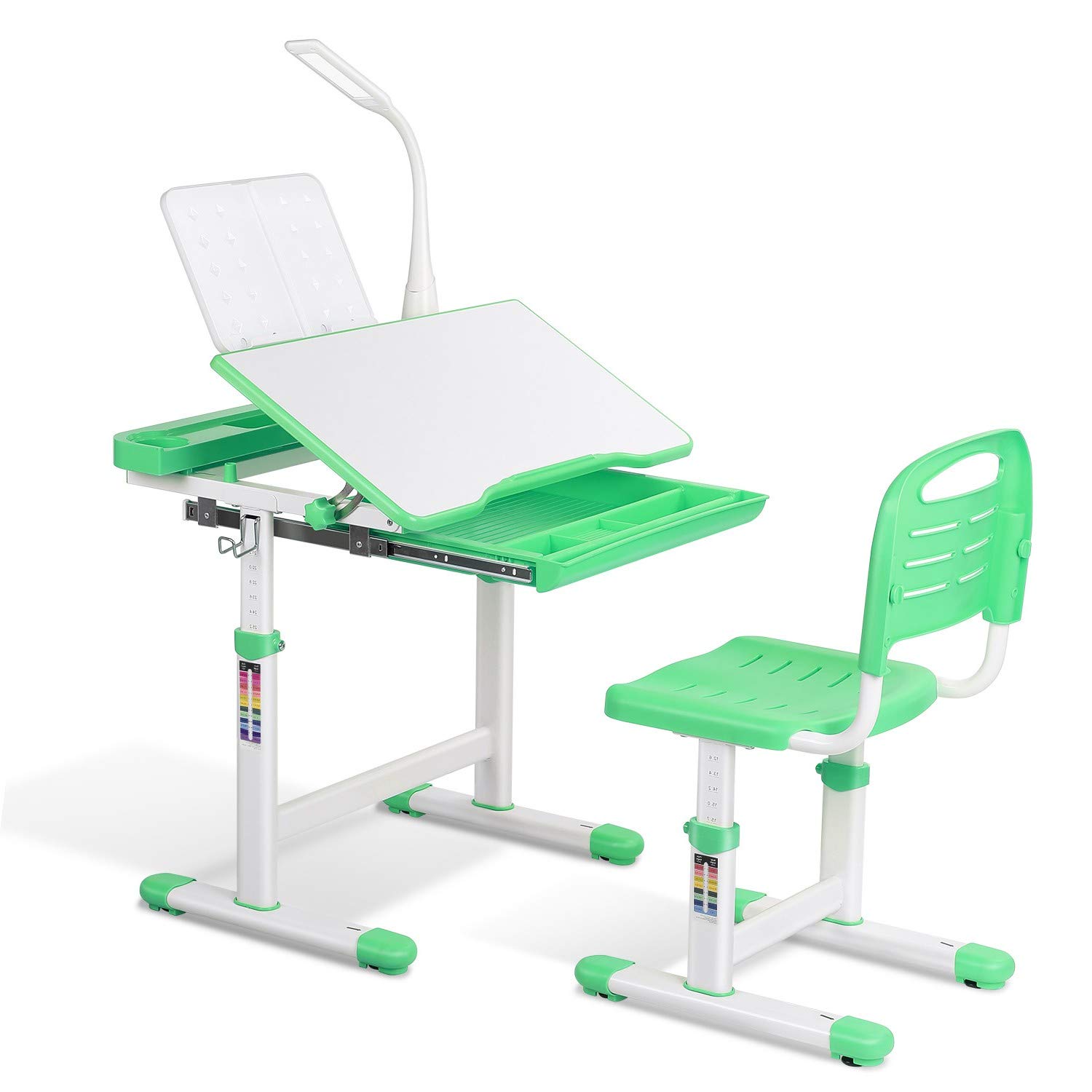 Buy POTBY Kids Desk and Chair Set, Height Adjustable School Children