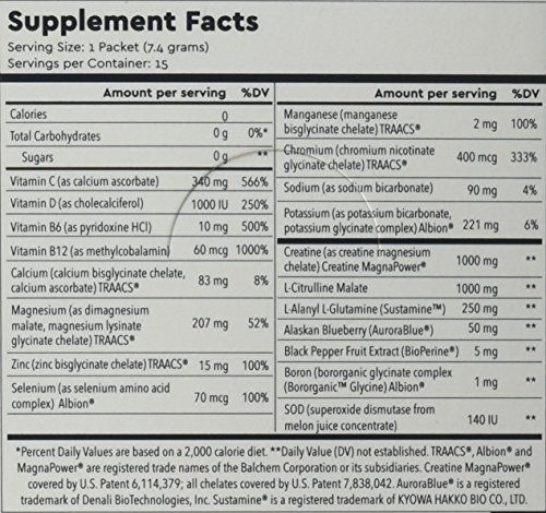 Sport Oxylent, 3-in-1 Performance Supplement Drink, Blueberry Burst, 15 Packet Box