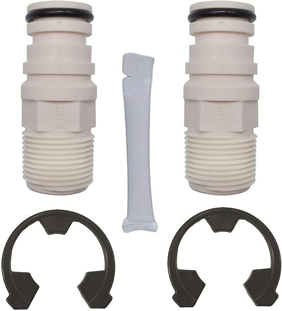 7280203 Water Softener Installation Adapter Kit with (2) clips, (2) o