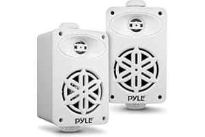Pyle Indoor Outdoor Speakers Pair - 200 Watt Dual Waterproof 3.5” 2-Way Full Range Speaker System w/ 1/2” High Compliance Pol
