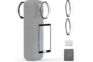 NEEWER Lens Guards Compatible with Insta360 X5 Action Camera Accessories, 99.99% Light Transmittance 9H Hardness HD Tempered 