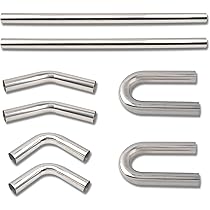 5" OD Mandrel Bent Exhaust Pipe - 39.3" T304 Stainless Steel Straight Tube