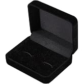 Beebeecraft Velvet Cufflinks Box Cuff Links Storage Box for Display Holder | Black, Rectangle, 7.6x6x3cm, Jewelry Storage Case for Packaging Organizer Wedding Gifts