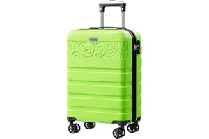 Krute Carry On Luggage with Spinner Wheels, 20-Inch Hard Shell Suitcase PC ABS TSA Lock Lightweight AppleGreen
