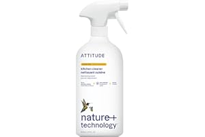 ATTITUDE Kitchen Cleaner Spray, EWG Verified, Degreaser Spray to Cut Grease & Grime, Plant-Based & Vegan, Citrus Zest Scent, 