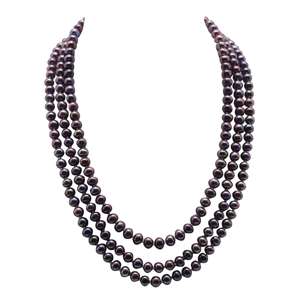 JYX Pearl Triple Strand Necklace 6-7mm 