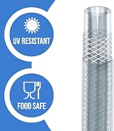 SolaDirect 3m 16mm ID 19.6mm OD Food Grade Reinforced Hose Pipe PVC Braided view 3