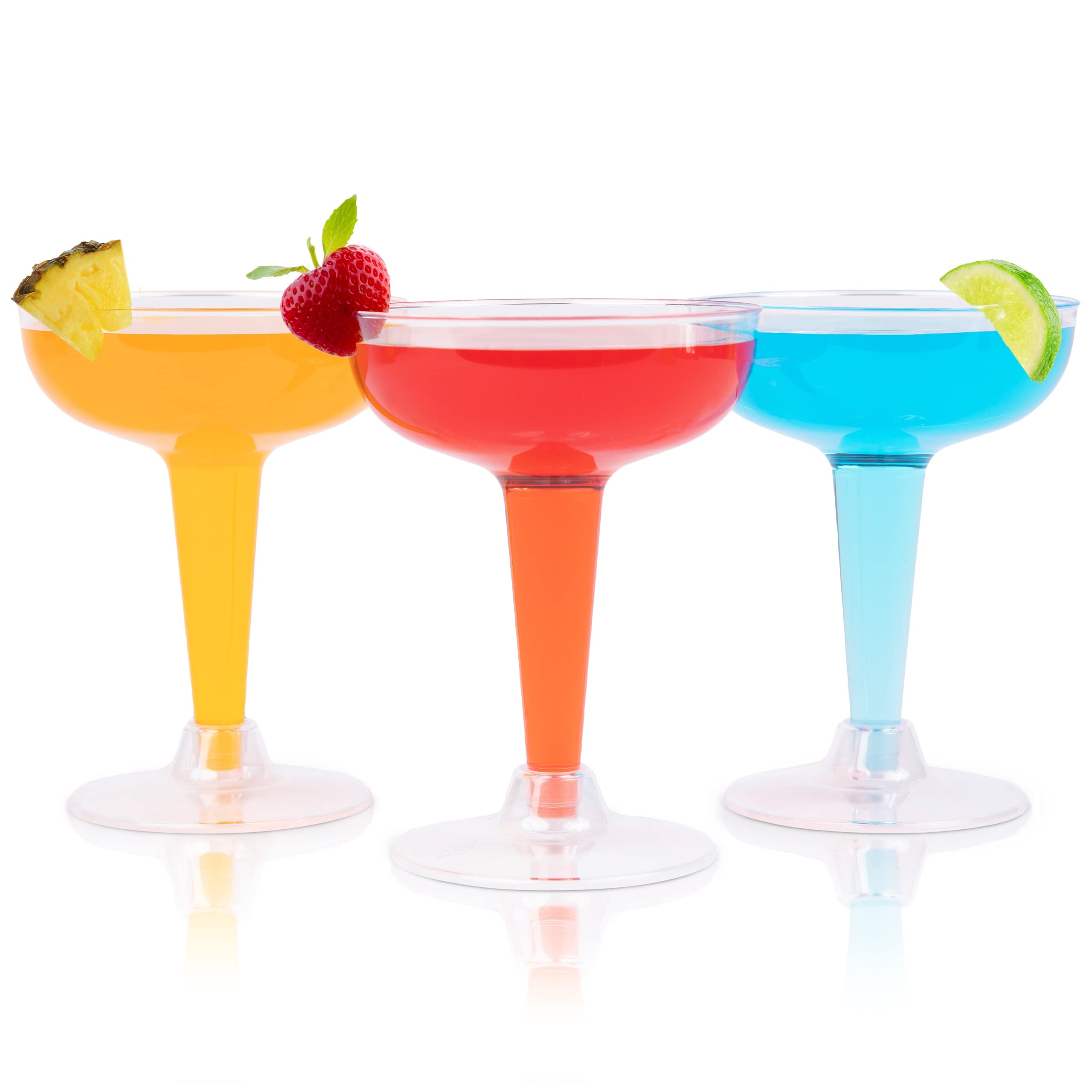 Photo 1 of Prestee 24 Clear Plastic Coupe Glasses 4oz - Disposable Plastic Cocktail Cups, Martini Glasses, Margarita Glass, Champagne Glass for Parties, Cinco de Mayo, Taco Party, Weddings Decorations