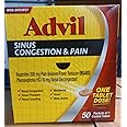 Advil Sinus Congestion & Pain Dispenser Box, 50 Packets of 1 Coated Tablet (Pack of 2)