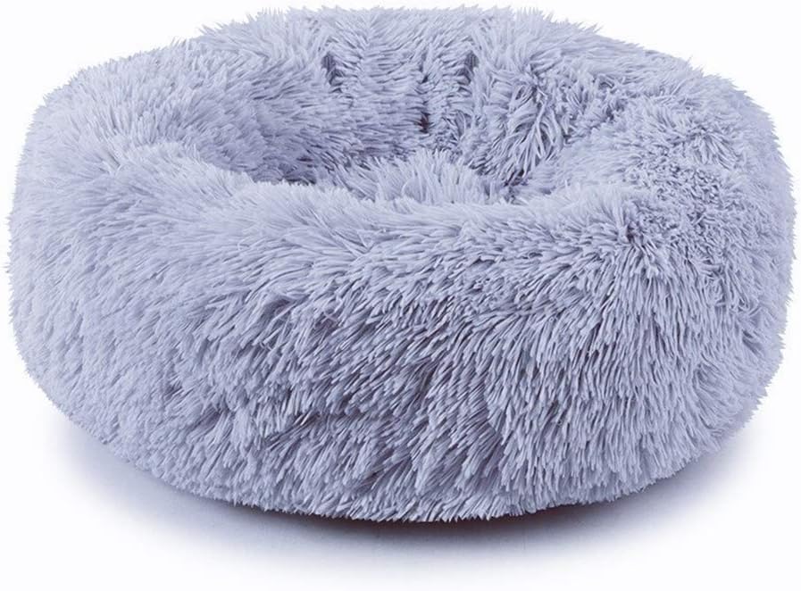 Neekor Cat Dog Beds, Soft Plush Donut Pet Bedding Winter Warm Sleeping Round Fluffy Pet Calming Bed Cuddler for Puppy Dogs/Cats, Size: Small/Medium/Large (Pink/Medium) : Pet Supplies