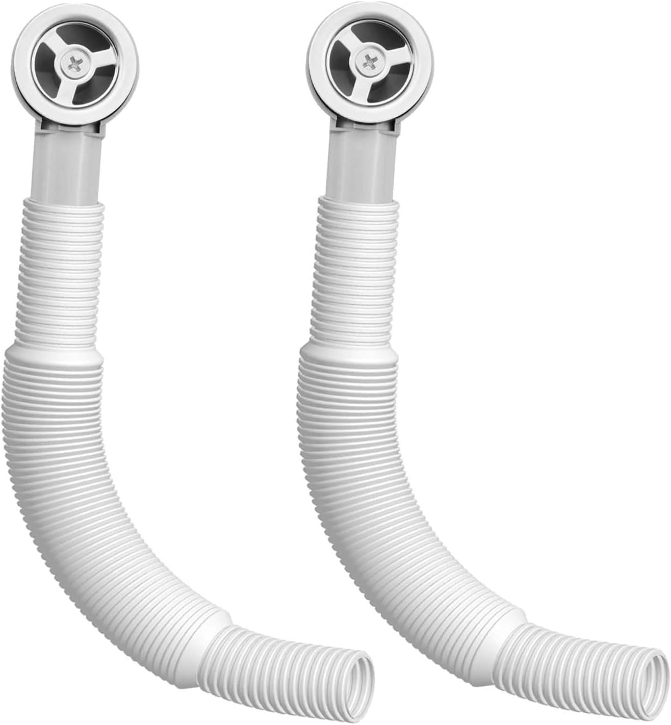 Amazleer Overflow Pipes for Sink, 2 Pcs Wash Basin Overflow Head, 250mm Overflow Tube (Round)