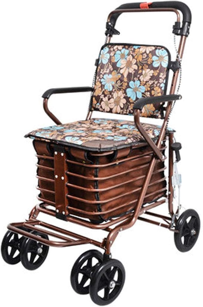 Amazon.com: Shopping Trolley Cart, Small Cart, Push, Can Sit, Elderly