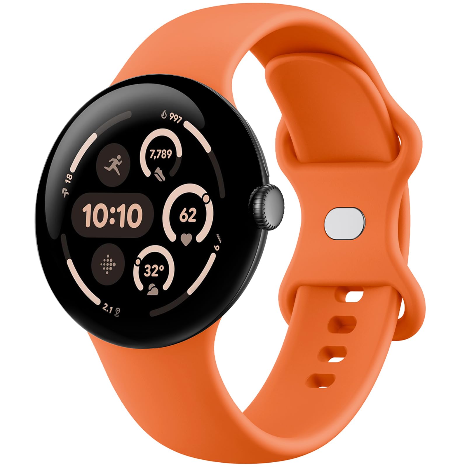 Eiavike Band Compatible with Google Pixel Watch 3/4 (45mm), Soft Silicone Sport Replacement Straps Bracelet for Google Pixel Watch 45mm (Orange)