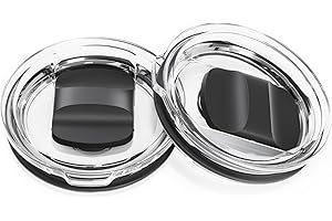 SOONSURE 10 oz Wine Tumbler Lid, Replacement Lids Compatible for YETI 6 oz Espresso Mugs, 8 oz Stackable Cup and 10 oz Tumbler, 2 Pack Travel Spill Proof Cup Lids Covers with Magnetic Slider Switch, BPA Free