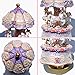 ACCOCO Carousel Music Box Luxury Color Change LED Light Luminous Rotating 3-Horse Carousel Horse Music Box Melody Carrying You from Castle in The Sky(Castle in The Sky, Purple)