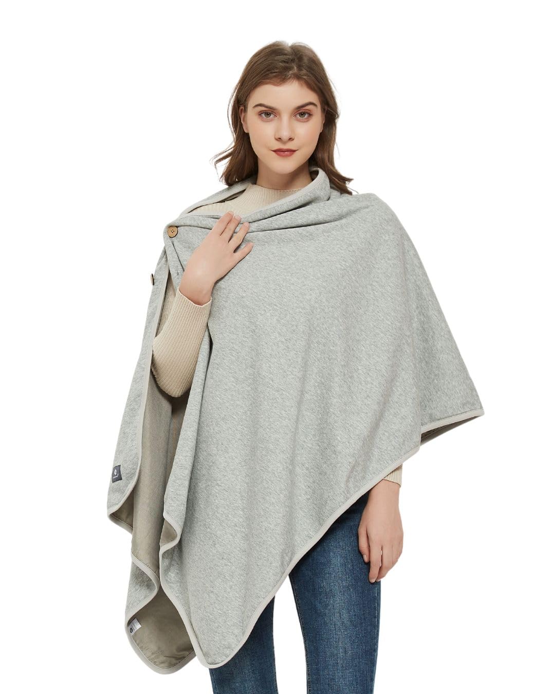 Photo 1 of Radia Smart® EMF Poncho - Shielding Blanket, 5G, Wearable Faraday Blanket, RF, WiFi Blocker, EMF Clothing 28" x 72", Grey
