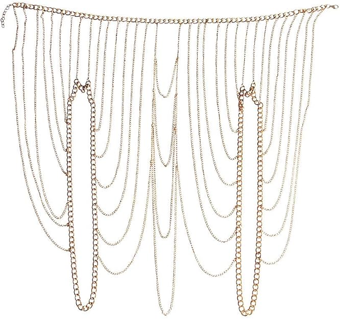 Körperkette Gold Bohemien Style - Mehrschichtige Quastenkette Für Damen