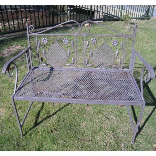 LINDER Gartenbank 107cm 2-Sitzer Antik Design Eisenbank Parkbank Sitzbank Gartenmöbel – Bild 4