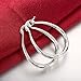 NYKKOLA 925 Sterling Silver Post Hoop Earrings for Women Girls Hypoallergenic Thick Open Huggie Hoop Elegant Jewelry Fashion Oval Chunky Silver Hoop Earrings Best Gifts for Teen Girls
