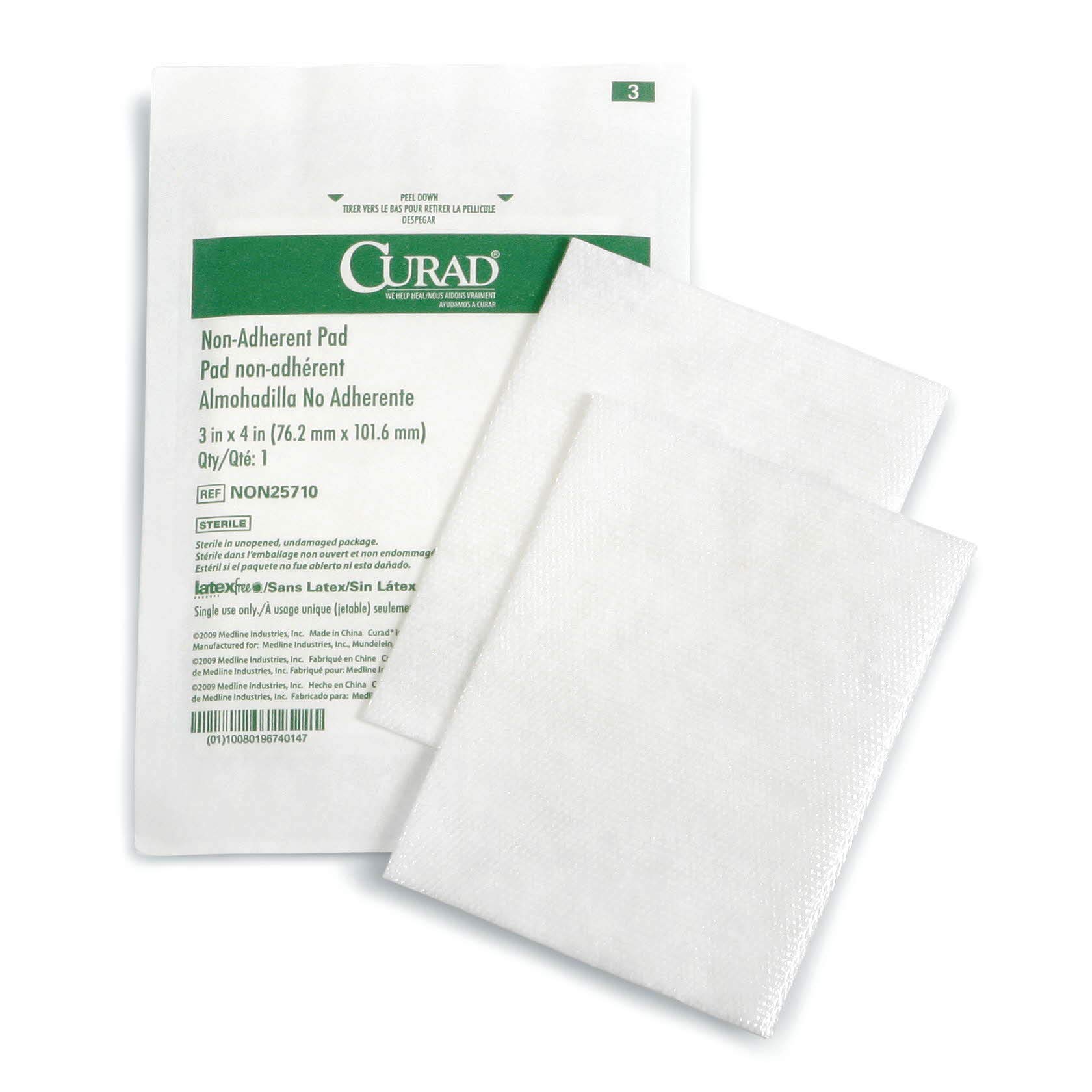CURAD Sterile Non-Adherent Pads (Pack of 100), 3