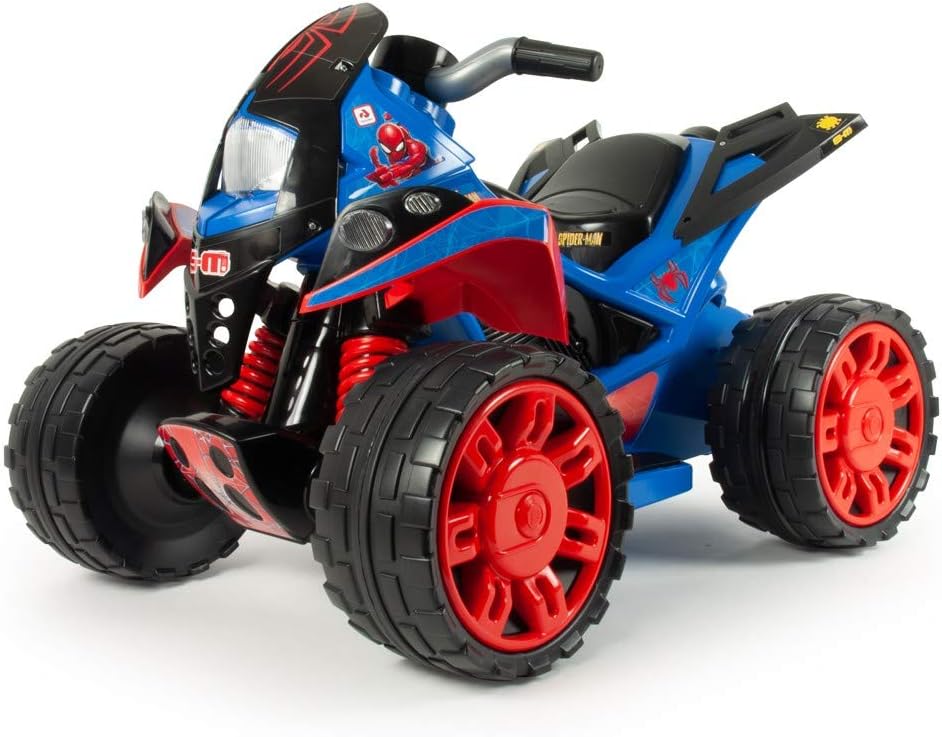 INJUSA Battery Quad Spiderman 12V for children over 3 years with wide