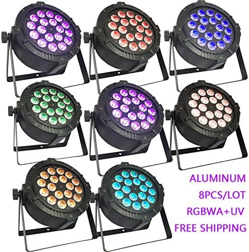 8pc/lot 18x15W RGBWA+UV LED PAR light for Disco Event Show Wedding Party Stage DJ Church Theatre Decorative Effect Uplighting