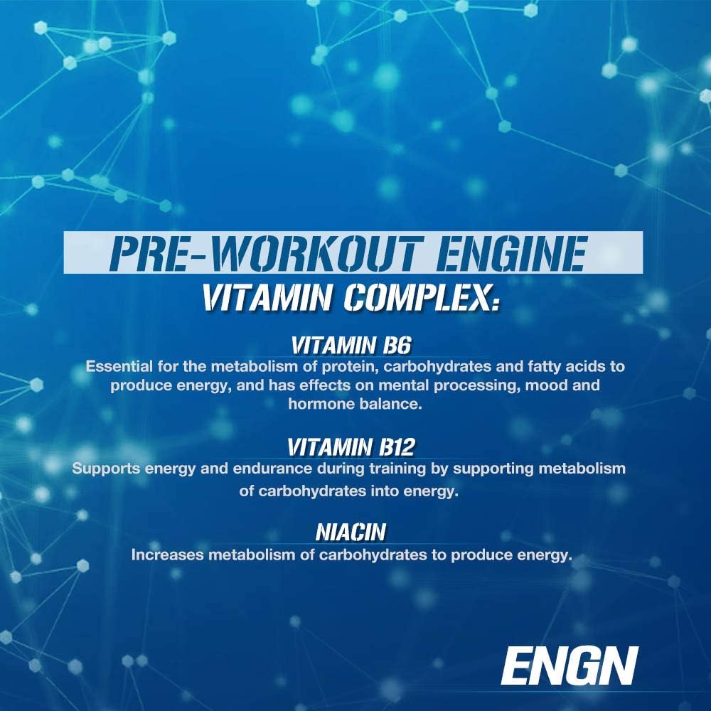 Evlution Nutrition ENGN Pre-Workout, Pikatropin-Free, 30 Servings, Intense Pre-Workout Powder for Increased Energy, Power, and Focus (Blue Raz): Health & Personal Care