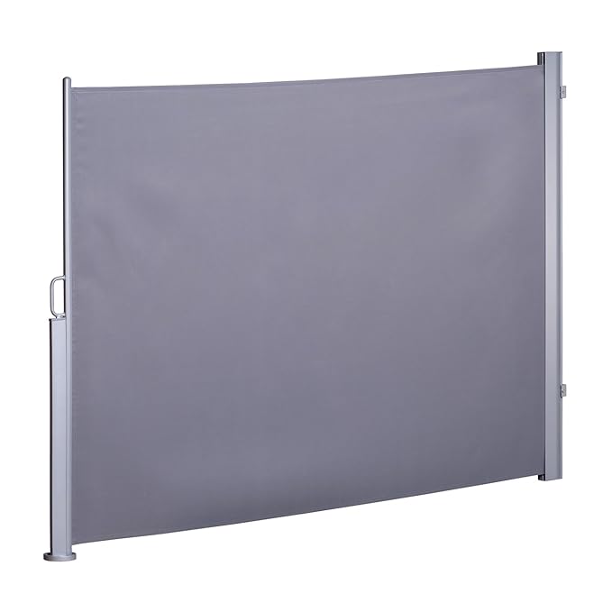 Seitenmarkise Sichtschutz ausziehbar Seitenrollo Sonnenschutz Grau 180 x 300 cm