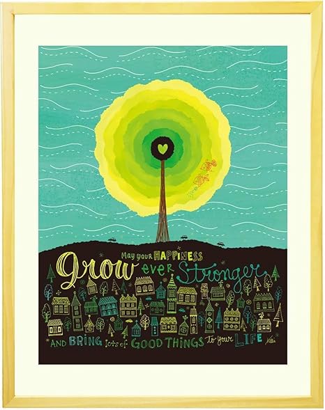 Amazon Co Jp 絵画 インテリア タイポグラフィ しあわせの芽 Mプラスサイズ 額入り モダン アート 額付き 通販 壁掛け おしゃれ アートポスター 店舗に飾る絵 人気 ホーム キッチン
