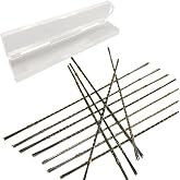 144Pcs 1# 2# 3# 4# 5# 6# 1/0, 2/0, 3/0, 4/0, 5/0, 6/0 Jeweler's Saw Blades Set with Storage Box (12pcs of Each Size), Gold/Silver