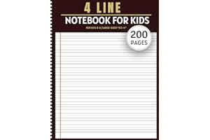 4 Lines Handwriting Notebook: Large 8.5x11 English handwriting practice book for kids, featuring 200 pages with 4-line writin