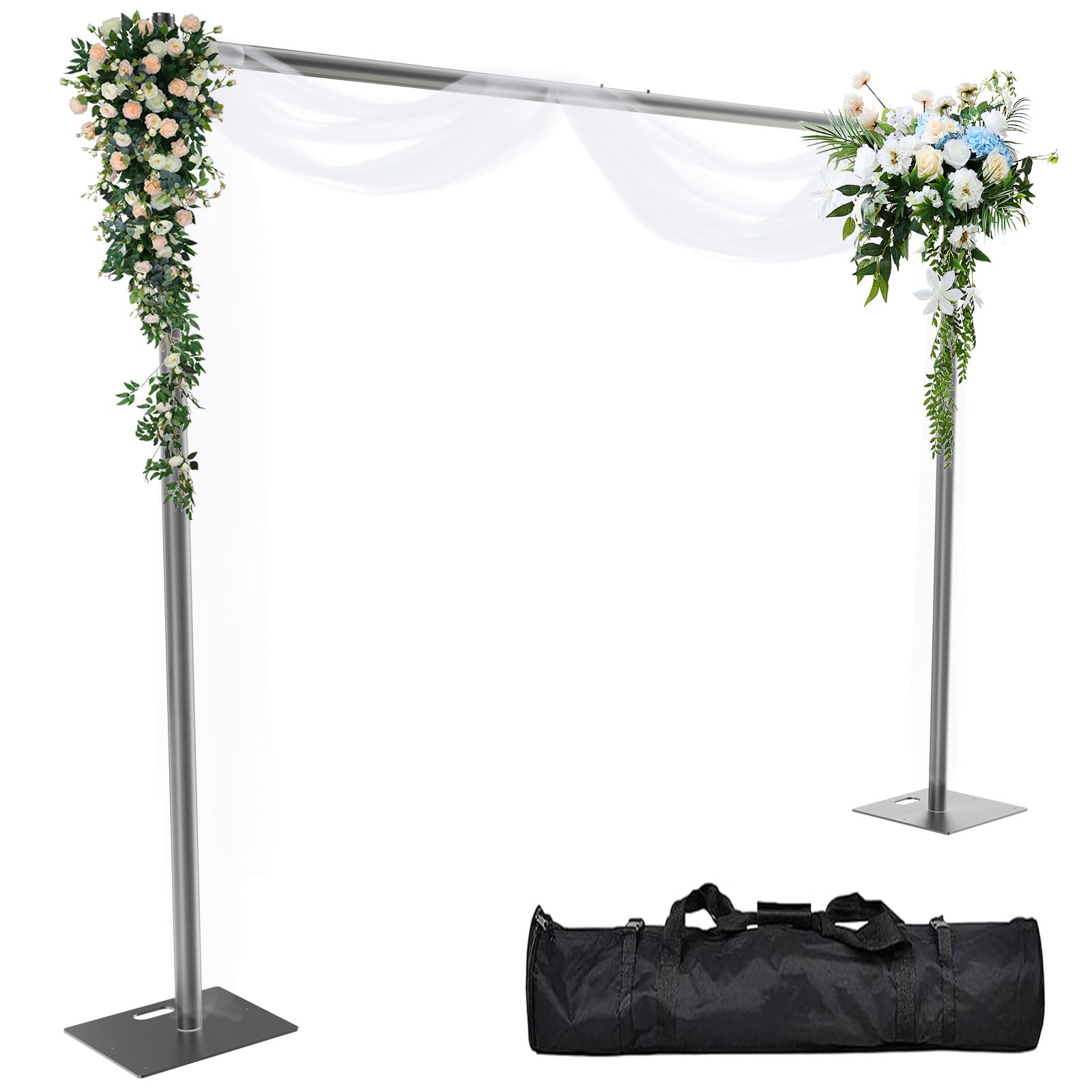 Photo 1 of **SCRATCHES. DIRT**Kinchoix Pipe and Drape Backdrop Stand 8ftx10ft Adjustable Background Support System Heavy Duty Background Stand for Wedding Banquet Decorations Black