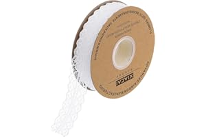 ENYOLIDIMK Cream White Lace Trim Ribbon 1.2 Inch Wide×50 Yards lace Fabric Vintage Pattern Roll Ribbons - Perfect for Gift Wrapping, Crafts,Flower Design,Sewing, and Party Decorations Sewing Lace
