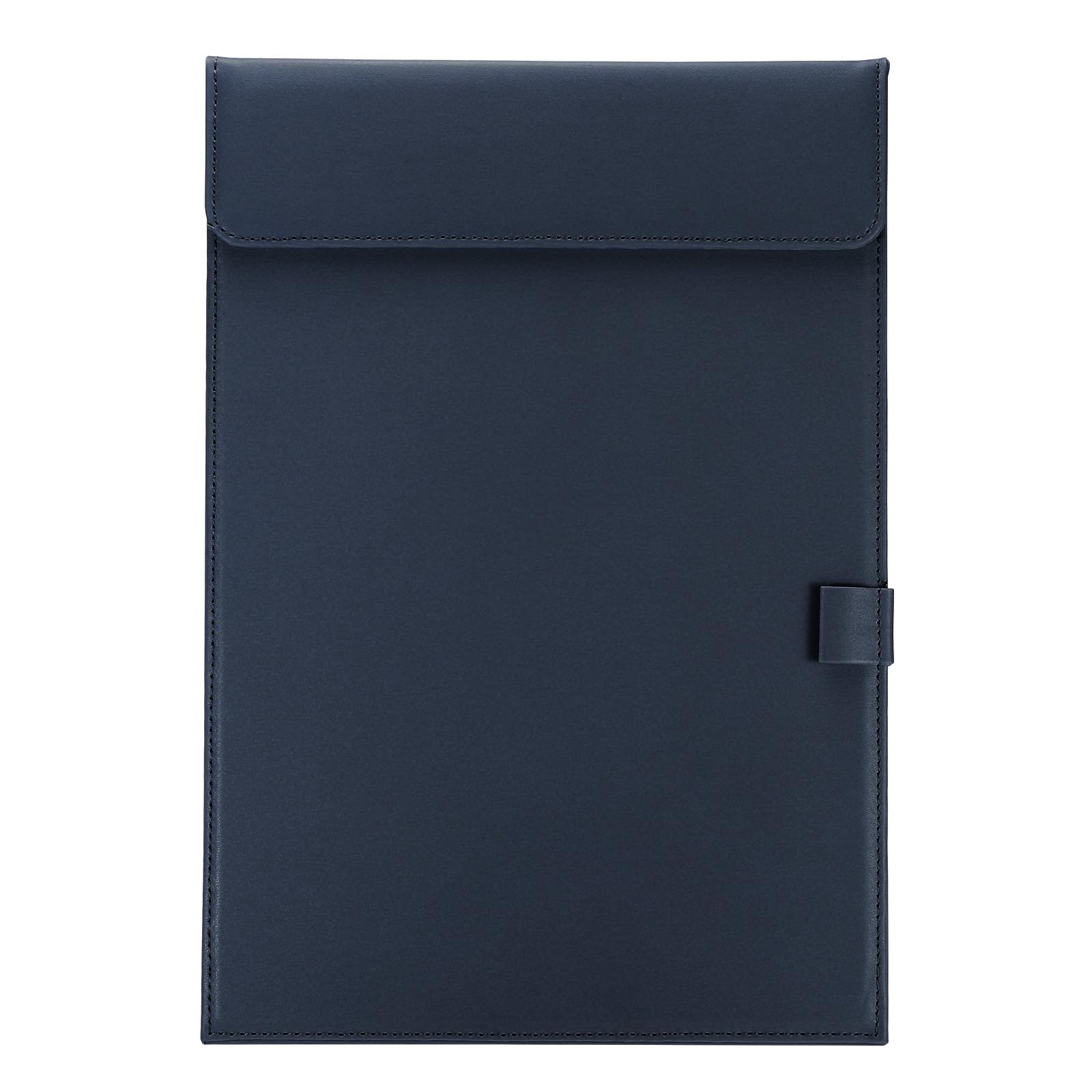 PATIKIL 13"x9.1" A4 PU Leather Clipboard, Business Padfolio Organizer Binder Resume Legal Document Folder Holder Writing Pad for Office, Navy Blue
