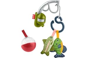 Fisher-Price Baby Toys Mini Me Moments Reel Fun Fishing Set, 4-Piece Sensory Activities for Newborn Developmental Play Ages 3+ Months